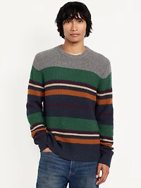 Wool-Blend Crew-Neck Striped Sweater