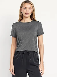 Luxe Crew-Neck Shine T-Shirt