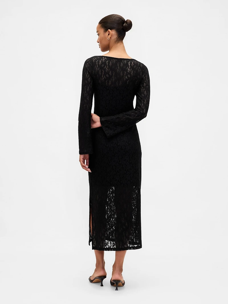 Lace Bell-Sleeve Maxi Dress