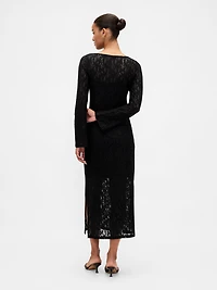 Lace Bell-Sleeve Maxi Dress