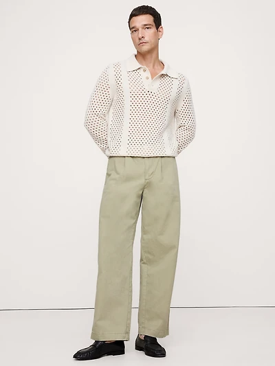 Loose Pleated Chino