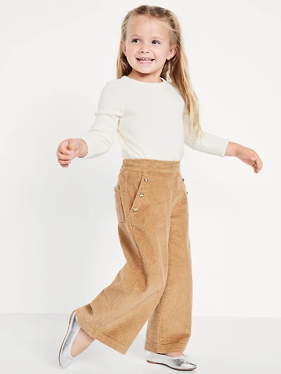 Pull-On Wide-Leg Corduroy Pants for Toddler Girls