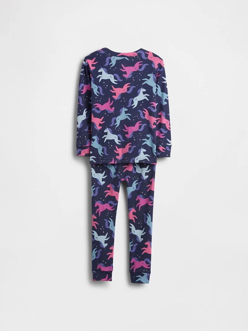 Pyjama en coton biologique brossé à motif de licornes pour Bébé et Tout-petit