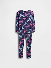 Pyjama en coton biologique brossé à motif de licornes pour Bébé et Tout-petit