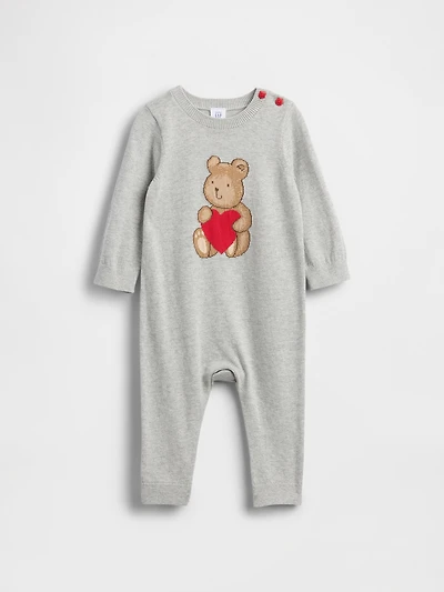 Baby Brannan Bear Heart Sweater One-Piece