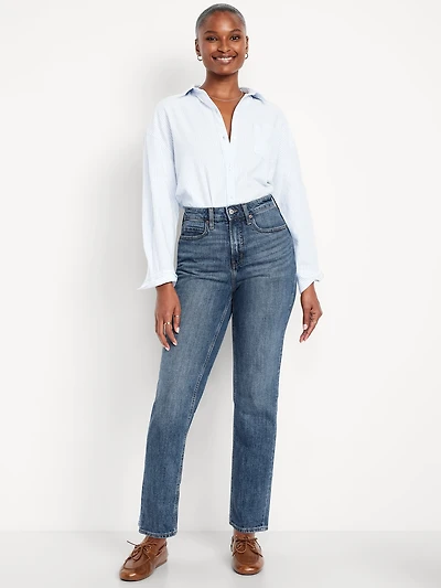 Curvy Extra High-Waisted Straight Jeans