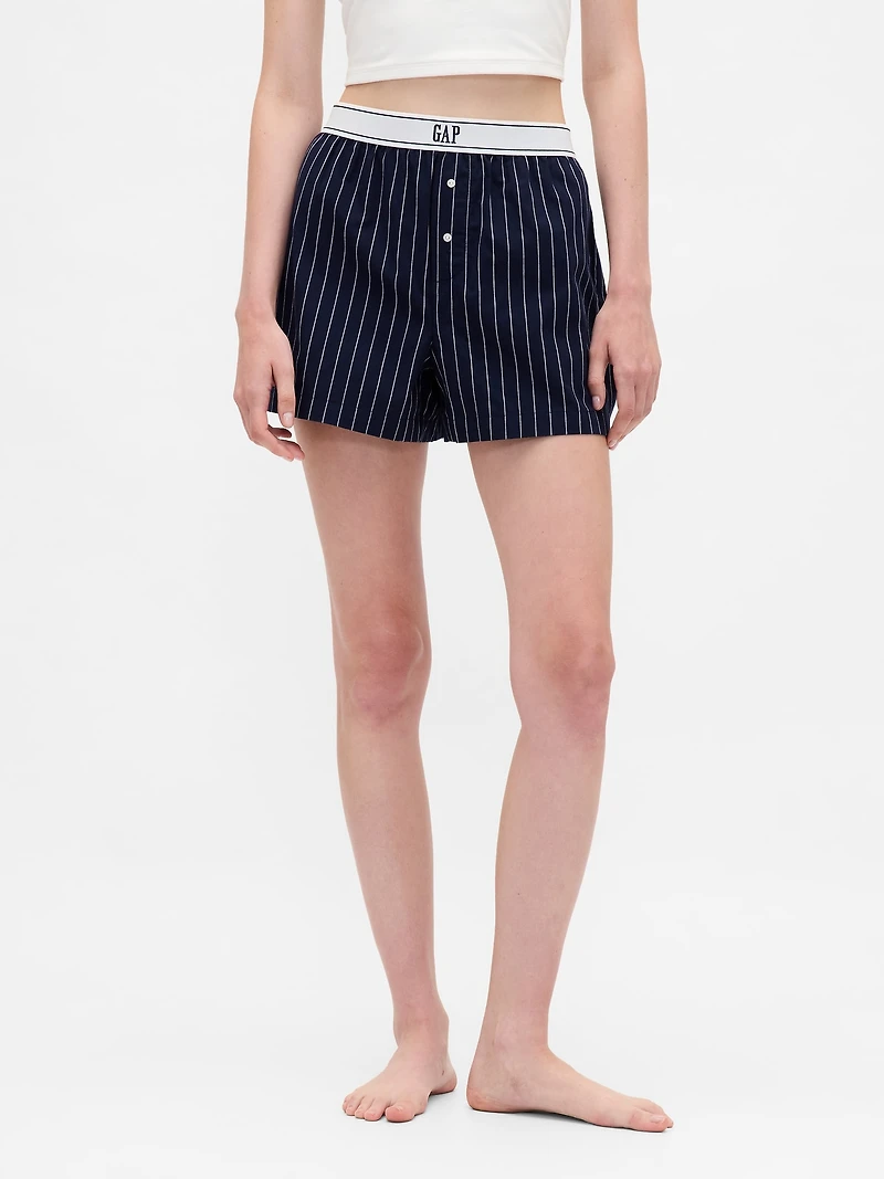 Poplin Logo PJ Boxer Shorts