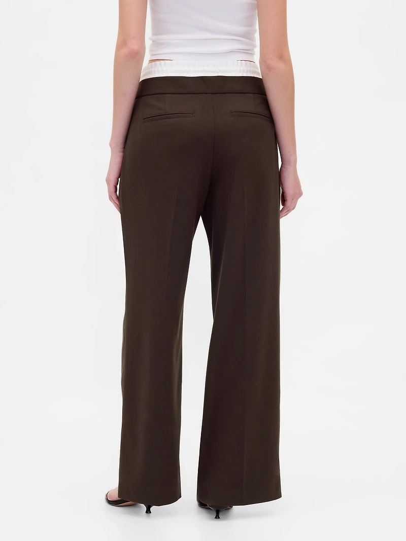Mid Rise Double-Waist Pants