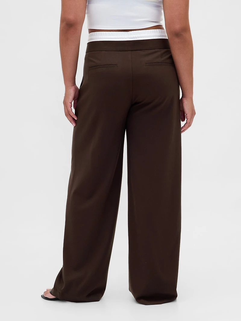 Mid Rise Double-Waist Pants
