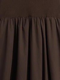 Mixed Media Drop-Waist Maxi Dress