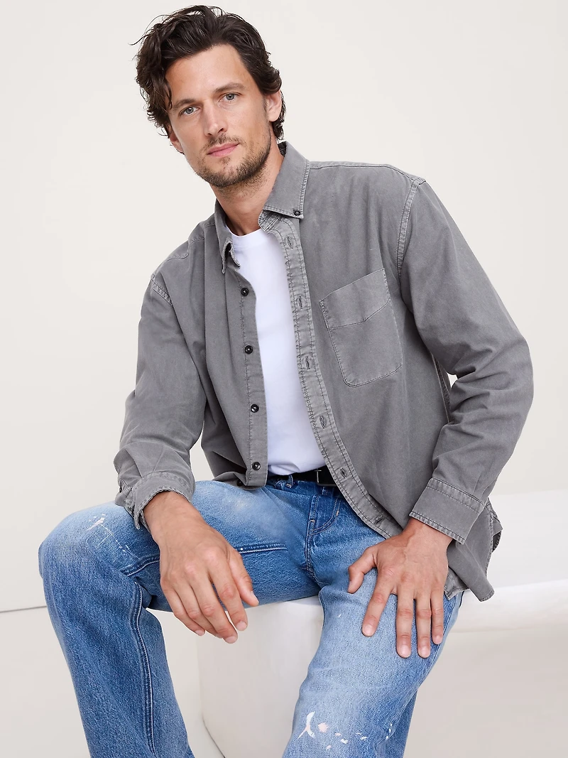 Relaxed-Fit Garment Dye Oxford Shirt