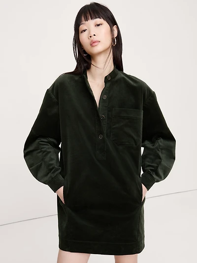 Corduroy Popover Shift Dress