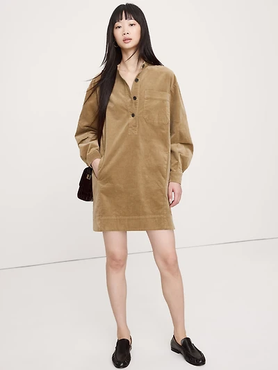 Corduroy Popover Shift Dress