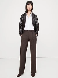 Mid-Rise Straight Flannel Pant