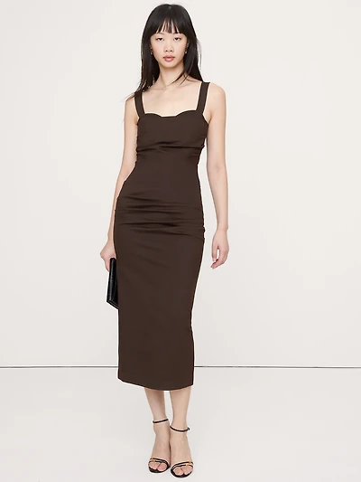 Everywhere Ponte Ruched Midi Dress