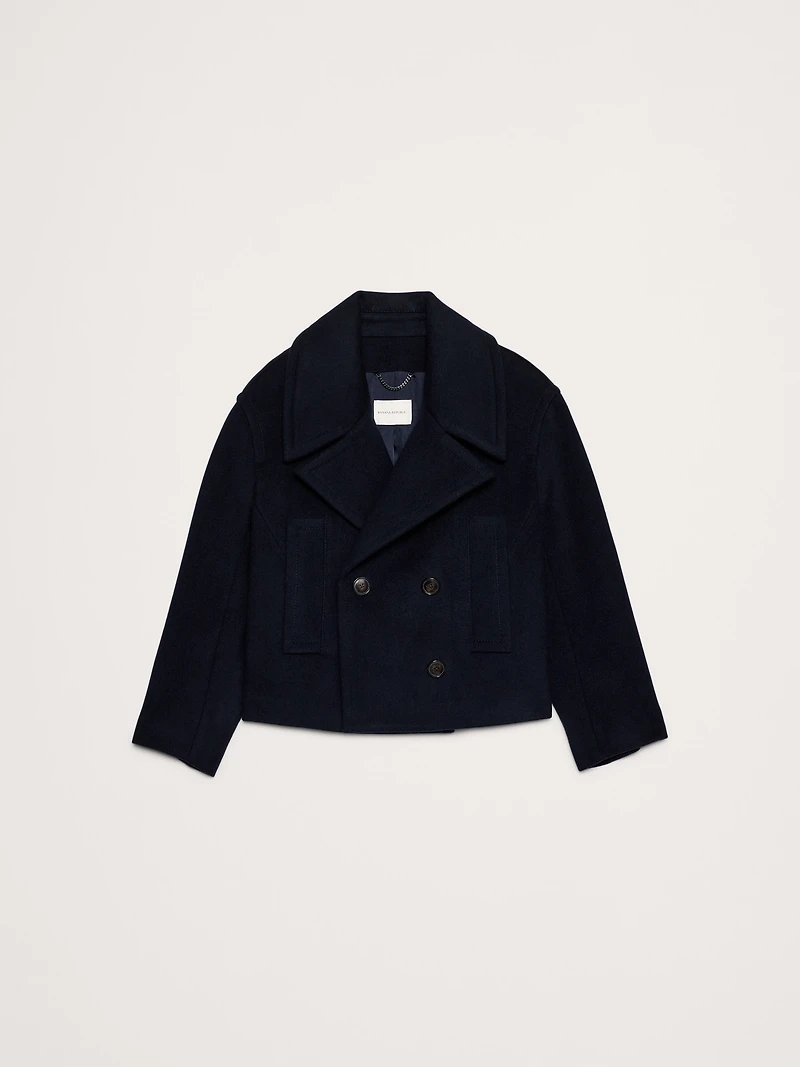 Italian Melton Wool-Blend Peacoat