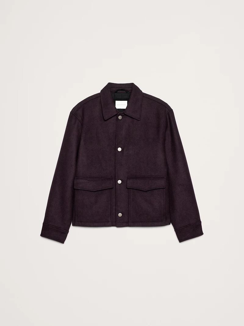 Double-Faced Wool-Blend Utility Jacket