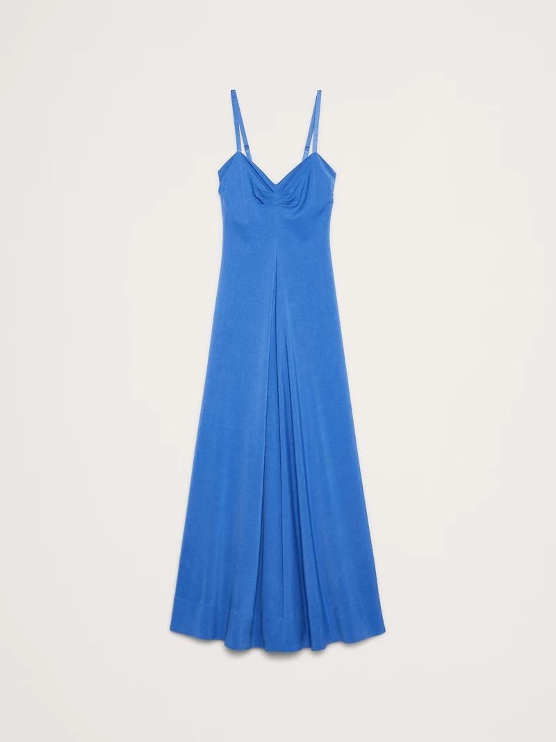 Stretch-Sateen Sweetheart Maxi Dress