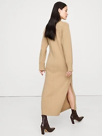 Merino-Cotton Wrap Sweater Dress