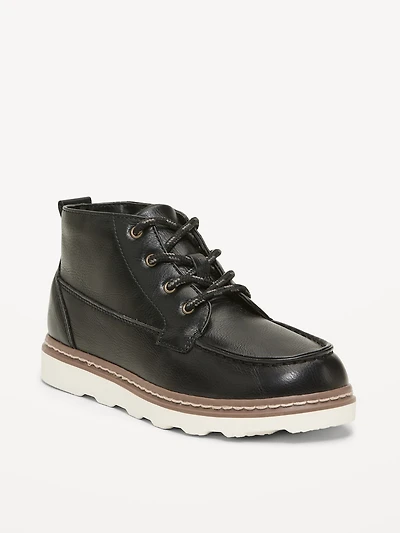 Faux-Leather Lace-Up Boots for Boys