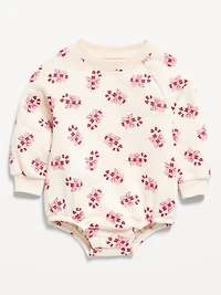 Printed Long-Sleeve Fleece One-Piece Romper for Baby
