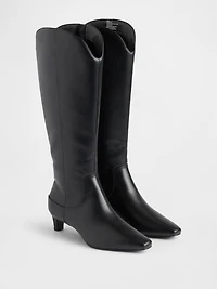 Kitten Heel Pointy Knee High Boots