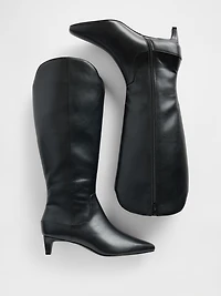 Kitten Heel Pointy Knee High Boots