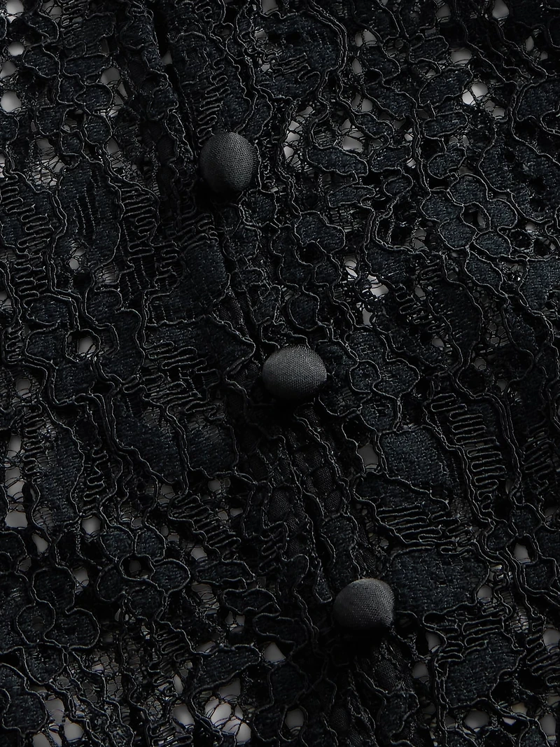Lace Button-Front Top