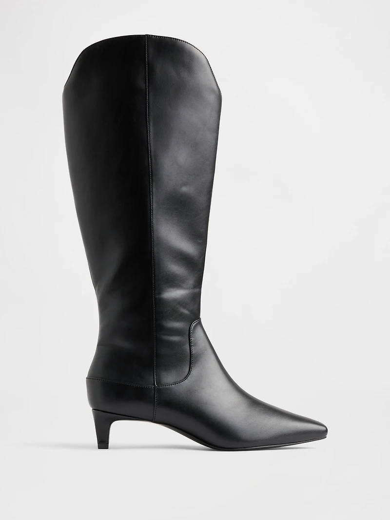 Kitten Heel Pointy Knee High Boots