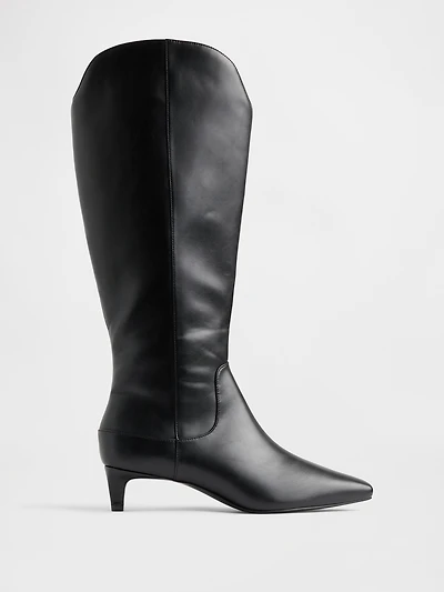 Kitten Heel Pointy Knee High Boots