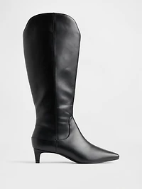 Kitten Heel Pointy Knee High Boots
