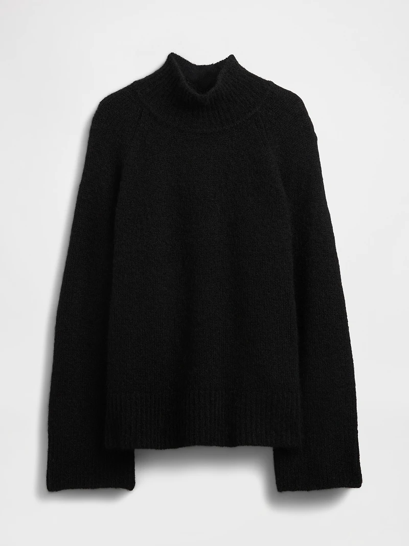 Fuzzy Oversized Turtleneck Sweater
