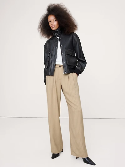 The Soho Pleated Wide-Leg Pant Drapey Twill