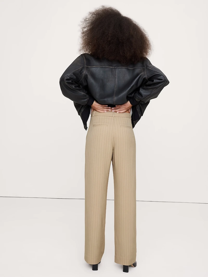 The Soho Pleated Wide-Leg Pant Drapey Twill