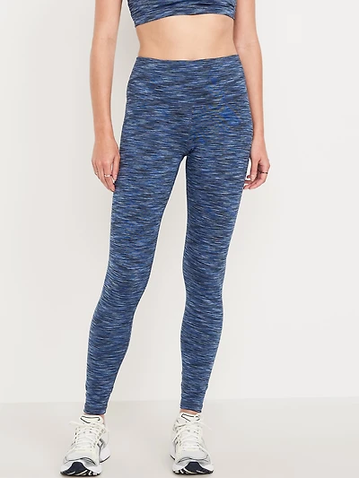 High-Waisted Space-Dye Full-Length Leggings