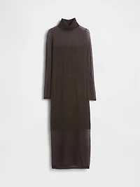 Sheer Turtleneck Maxi Sweater Dress