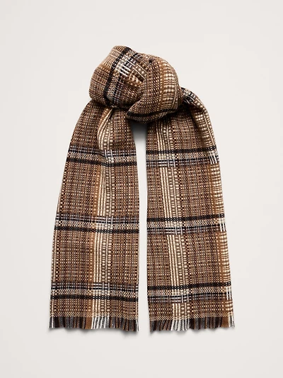 Italian Plaid Wool-Blend Scarf