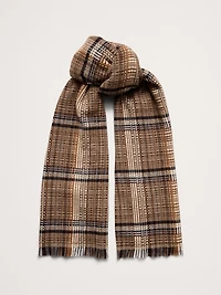 Italian Plaid Wool-Blend Scarf