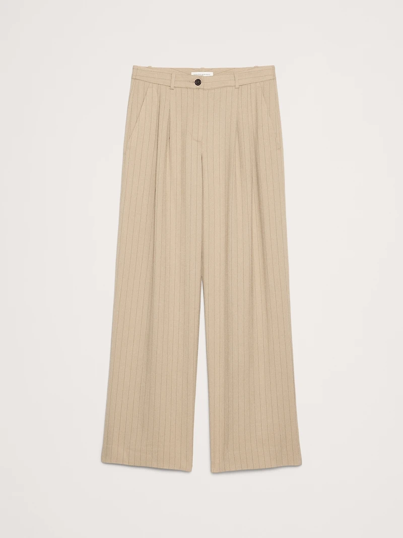 The Soho Pleated Wide-Leg Pant Drapey Twill