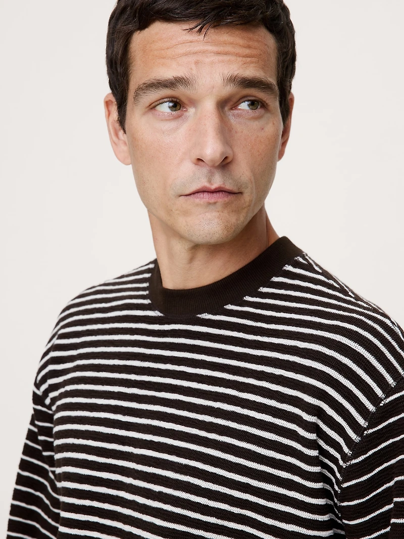 Mixed Stripe Relaxed Jersey T-Shirt