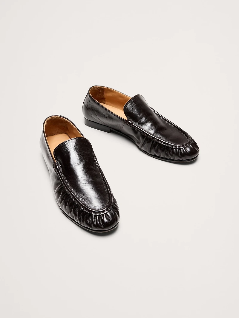 Leather Moc-Toe Loafer