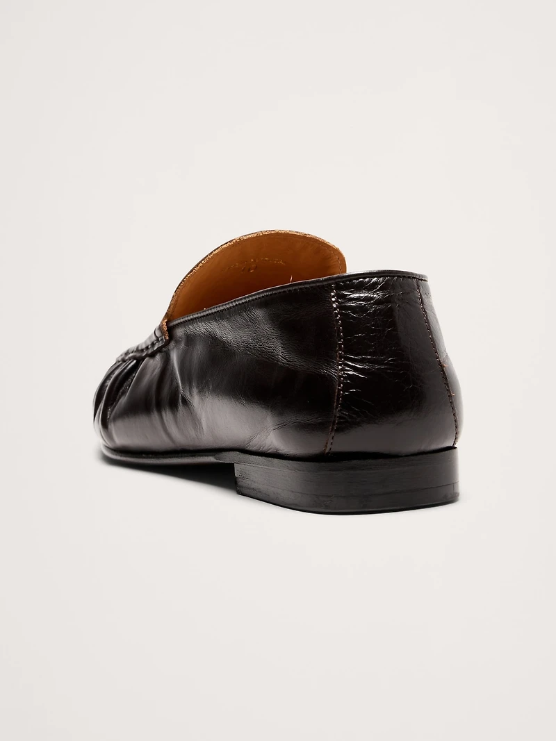 Leather Moc-Toe Loafer