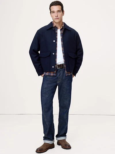 Double-Faced Wool-Blend Utility Jacket