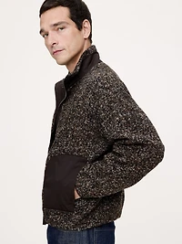 Bouclé Fleece Zip-Up Sweatshirt