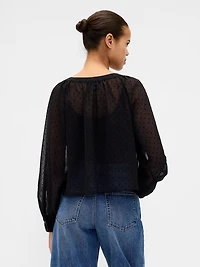 Sheer Button-Front Top
