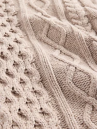 Cable-Knit Mini Sweater Dress