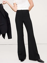 High-Rise Flare Italian Lightweight Wool Pant