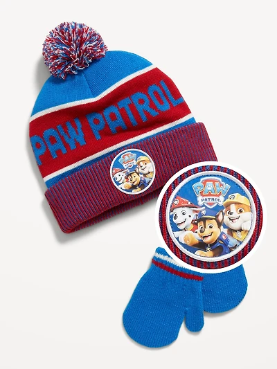 Paw Patrol™ Unisex Pom Pom Beanie and Mittens Set for Toddler