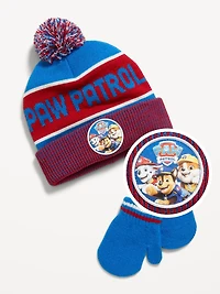 Paw Patrol™ Unisex Pom Pom Beanie and Mittens Set for Toddler
