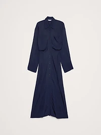 Drapey Twill Shirt Dress